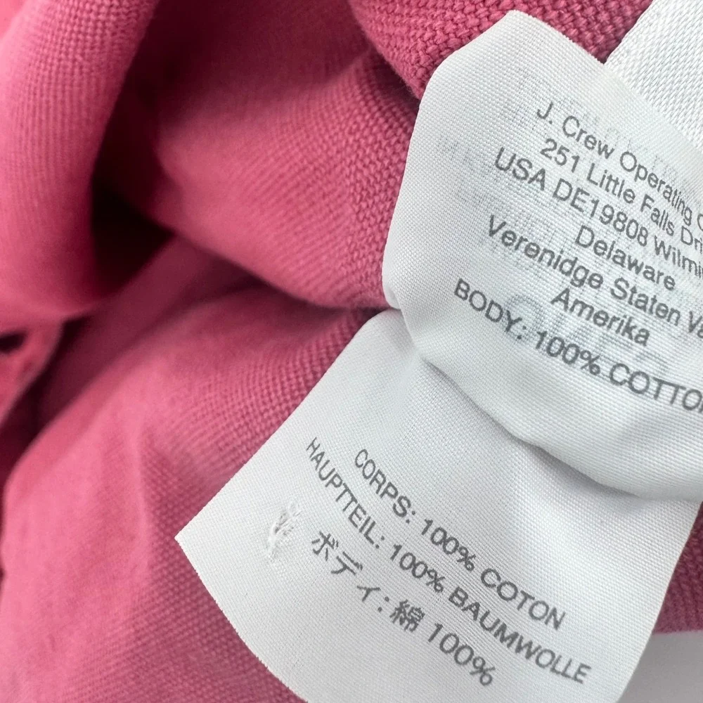 J. Crew Pink Canvas Tote Bag Beach Travel Everyday Casual‎ Nautical Logo
